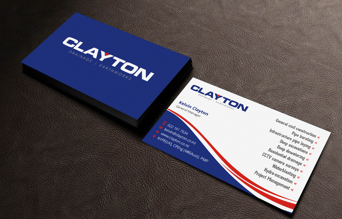 Diseño de Tarjeta de Presentación por INDIAN_Ashok para Clayton Drainage Earthworks | Diseño #5543463