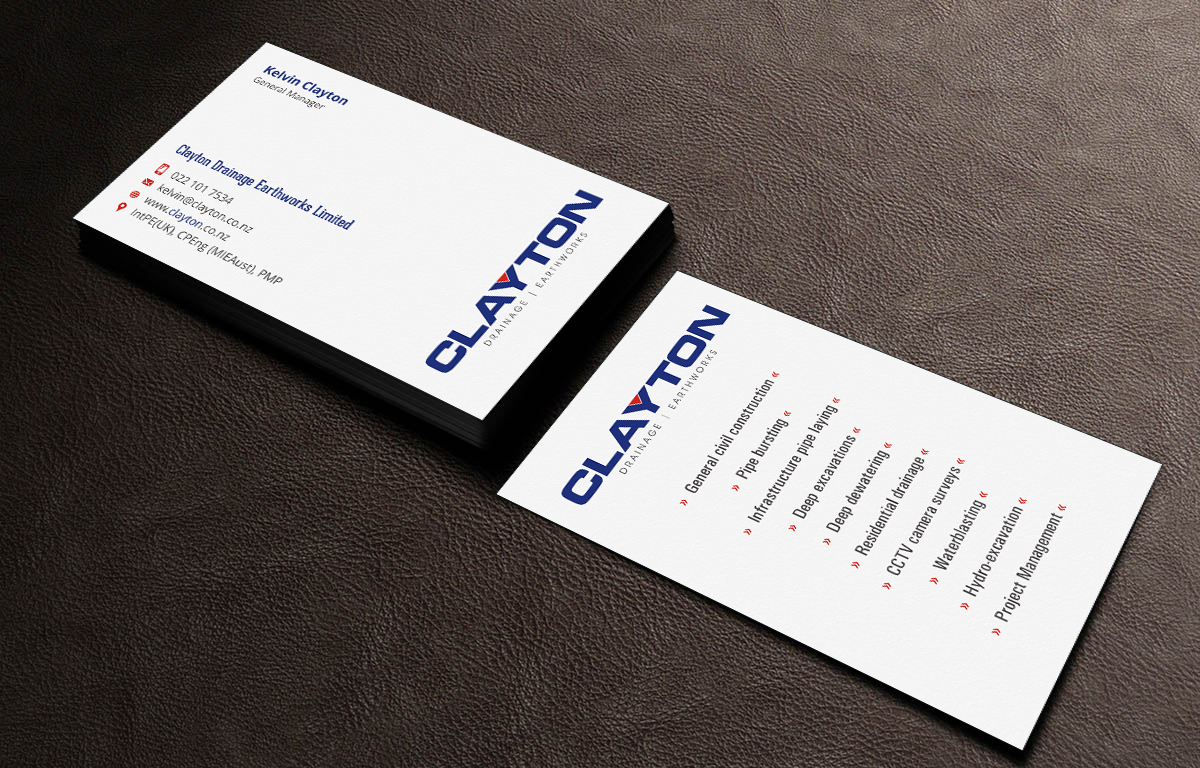 Design de Carte de Visite par INDIAN_Ashok pour Clayton Drainage Earthworks | Design #5543464