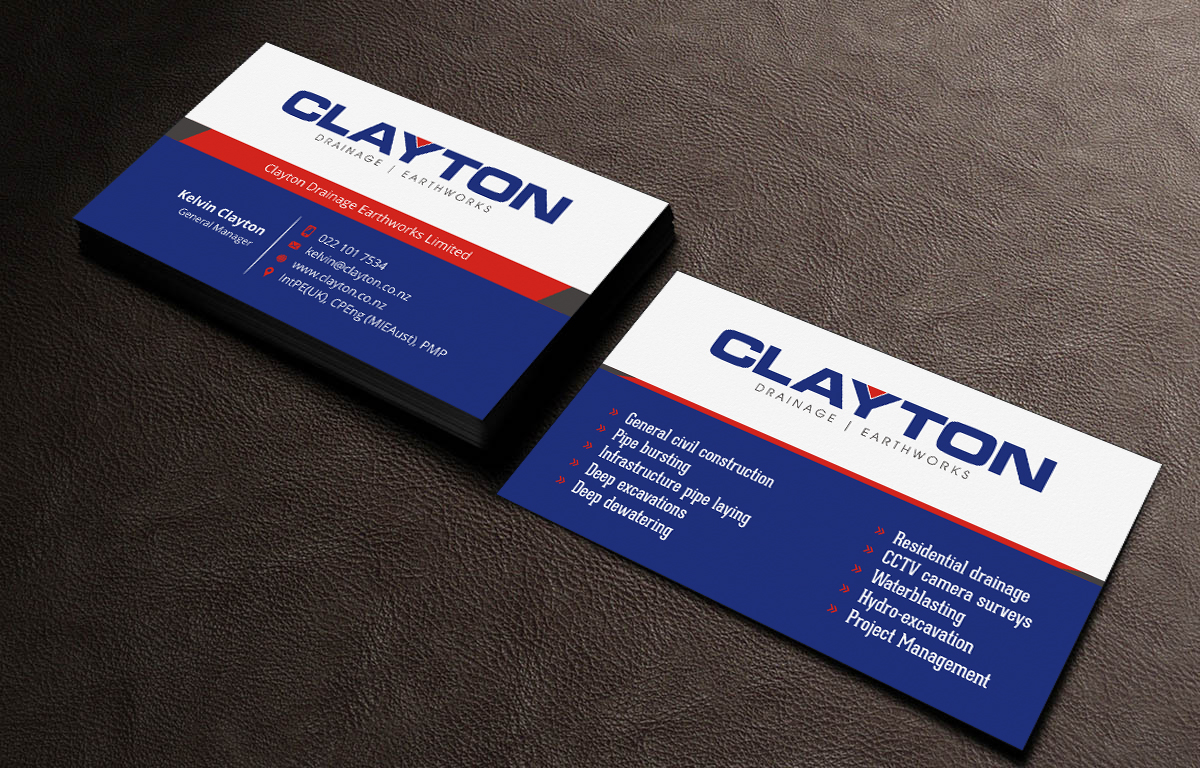 Design de Carte de Visite par INDIAN_Ashok pour Clayton Drainage Earthworks | Design #5543481