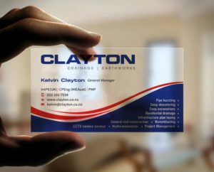 Business Card Design by INDIAN_Ashok for Clayton Drainage Earthworks | Design: #6896773