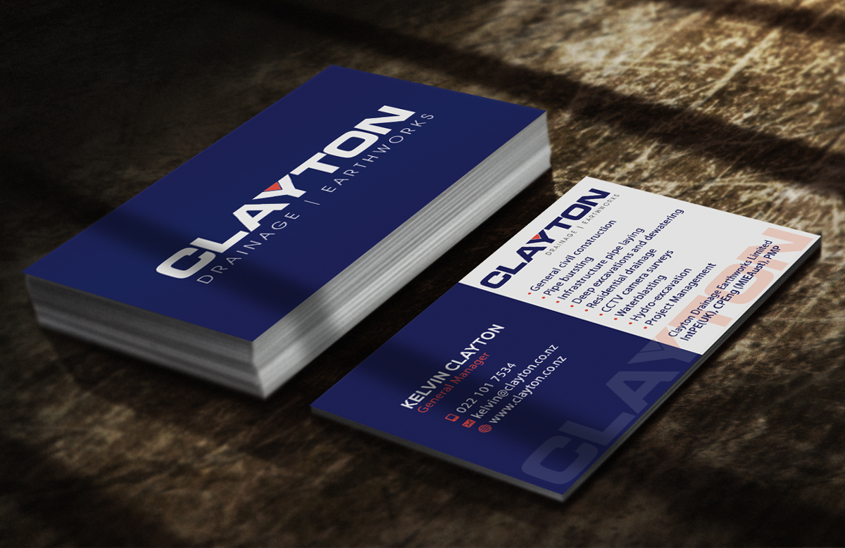 Design de Carte de Visite par Ethien pour Clayton Drainage Earthworks | Design #5556392