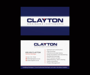 Business Card Design by Ethien for Clayton Drainage Earthworks | Design: #9542454