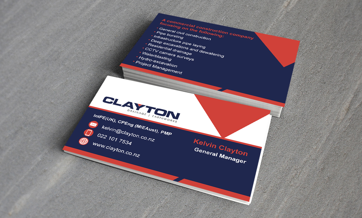 Design de Carte de Visite par pjw-design pour Clayton Drainage Earthworks | Design #5574034