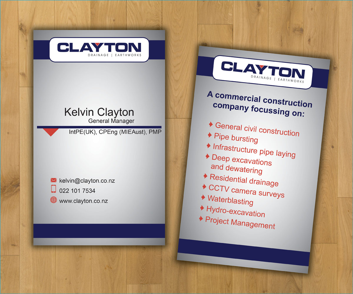 Business Card Design by Drumbi for Clayton Drainage Earthworks | Design #5550982