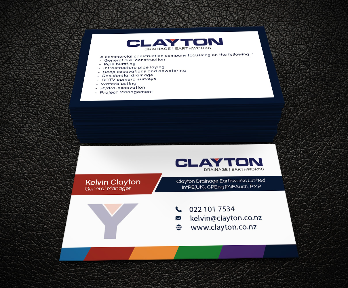 Diseño de Tarjeta de Presentación por Matrix5 Creative para Clayton Drainage Earthworks | Diseño #5582733