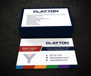 Business Card Design by Matrix5 Creative for Clayton Drainage Earthworks | Design: #5582733