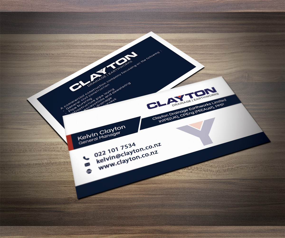 Design de Carte de Visite par Matrix5 Creative pour Clayton Drainage Earthworks | Design #5582750
