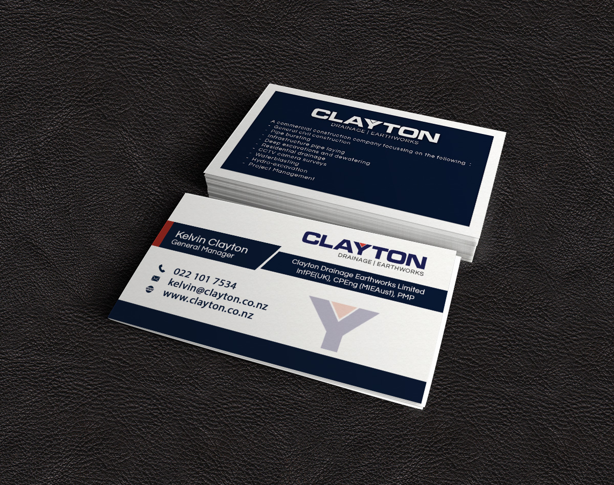 Design de Carte de Visite par Matrix5 Creative pour Clayton Drainage Earthworks | Design #5583094