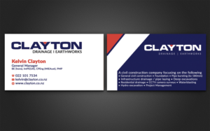 Diseño de Tarjeta de Presentación por AFHUN para Clayton Drainage Earthworks | Diseño: #6918954