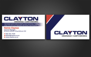 Design de Carte de Visite par AFHUN pour Clayton Drainage Earthworks | Design : #6918955