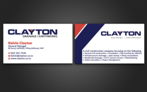 Diseño de Tarjeta de Presentación por AFHUN para Clayton Drainage Earthworks | Diseño: #6918964