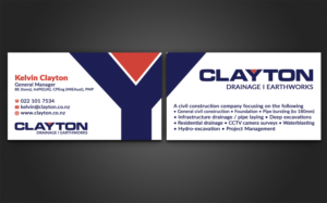 Design de Carte de Visite par AFHUN pour Clayton Drainage Earthworks | Design : #6919529