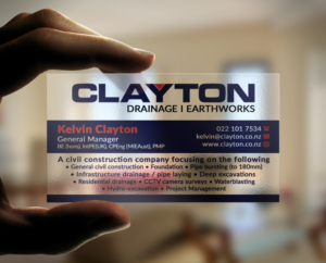 Diseño de Tarjeta de Presentación por AFHUN para Clayton Drainage Earthworks | Diseño: #6919661
