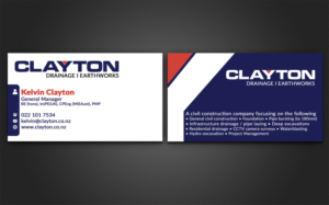 Diseño de Tarjeta de Presentación por AFHUN para Clayton Drainage Earthworks | Diseño: #6919662