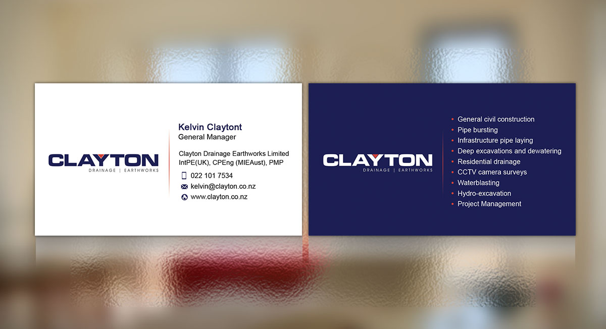 Design de Carte de Visite par Sky007 pour Clayton Drainage Earthworks | Design #5577768