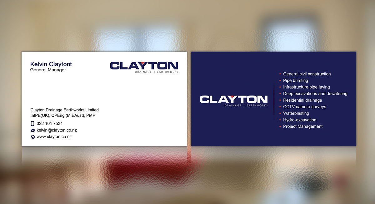 Design de Carte de Visite par Sky007 pour Clayton Drainage Earthworks | Design #5577781