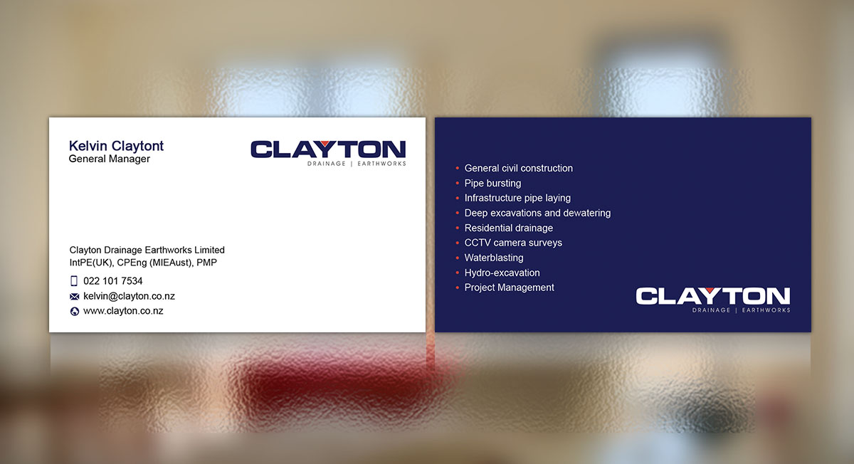Design de Carte de Visite par Sky007 pour Clayton Drainage Earthworks | Design #5577793