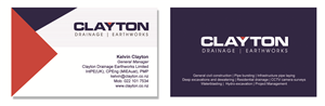 Business Card Design by paigeredmond for Clayton Drainage Earthworks | Design: #5567358