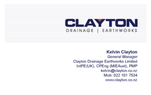 Business Card Design by paigeredmond for Clayton Drainage Earthworks | Design: #6879677