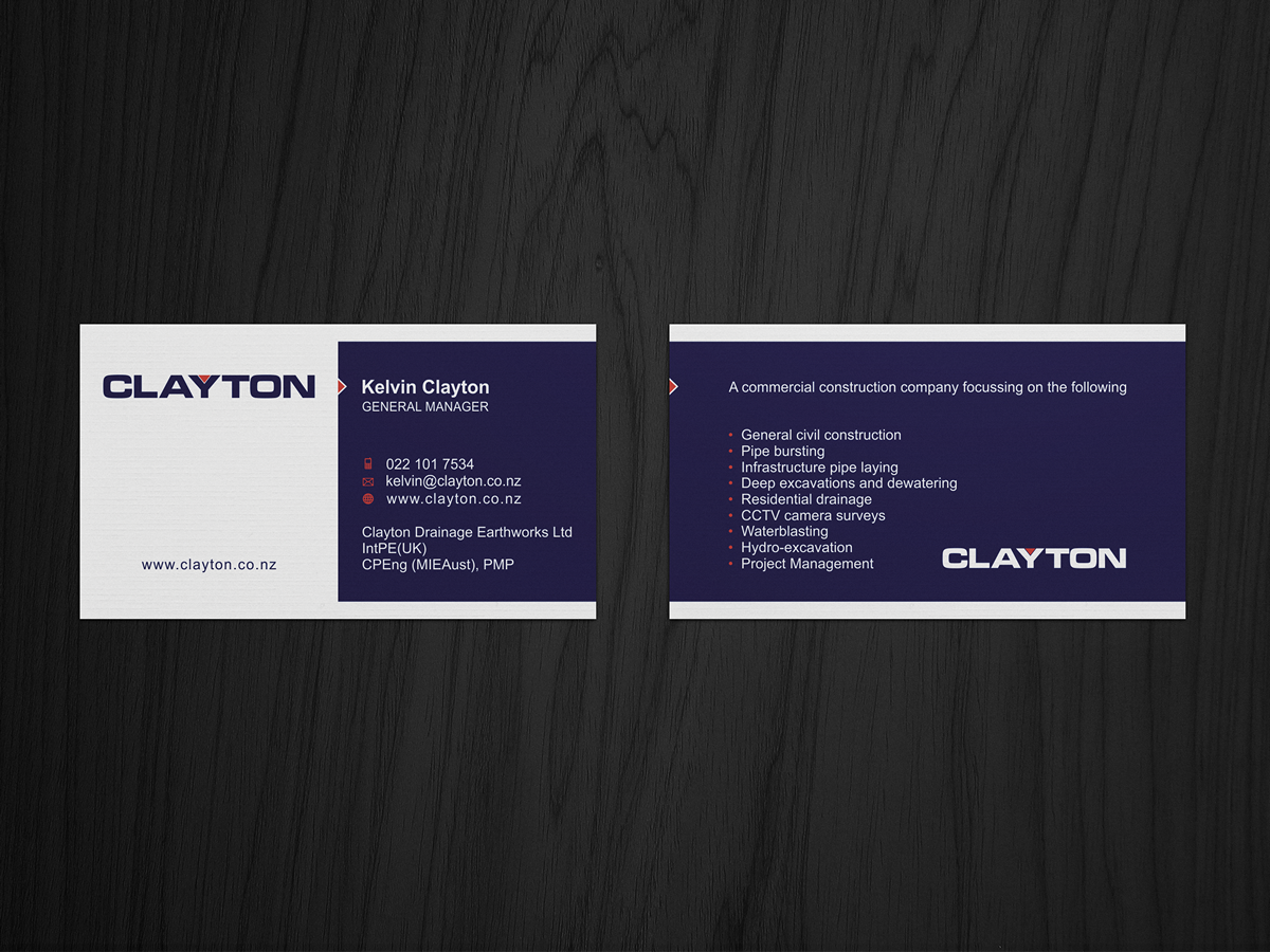 Design de Carte de Visite par HYPdesign pour Clayton Drainage Earthworks | Design #5556463