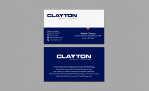 Diseño de Tarjeta de Presentación por chandrayaan.creative para Clayton Drainage Earthworks | Diseño #6944904
