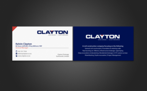 Design de Carte de Visite par chandrayaan.creative pour Clayton Drainage Earthworks | Design : #6947184