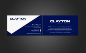 Design de Carte de Visite par chandrayaan.creative pour Clayton Drainage Earthworks | Design : #6947189