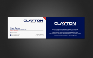 Design de Carte de Visite par chandrayaan.creative pour Clayton Drainage Earthworks | Design : #6947192