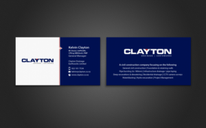Design de Carte de Visite par chandrayaan.creative pour Clayton Drainage Earthworks | Design : #6947193