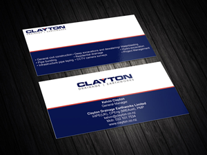 Business Card Design by Madhusudan for Clayton Drainage Earthworks | Design: #5548626