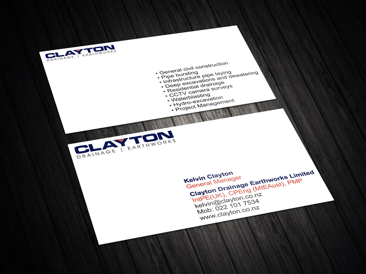 Diseño de Tarjeta de Presentación por Madhusudan para Clayton Drainage Earthworks | Diseño #5548631