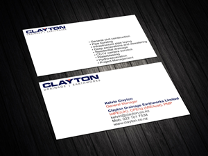 Business Card Design by Madhusudan for Clayton Drainage Earthworks | Design: #5548631