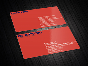 Business Card Design by Madhusudan for Clayton Drainage Earthworks | Design: #5548645