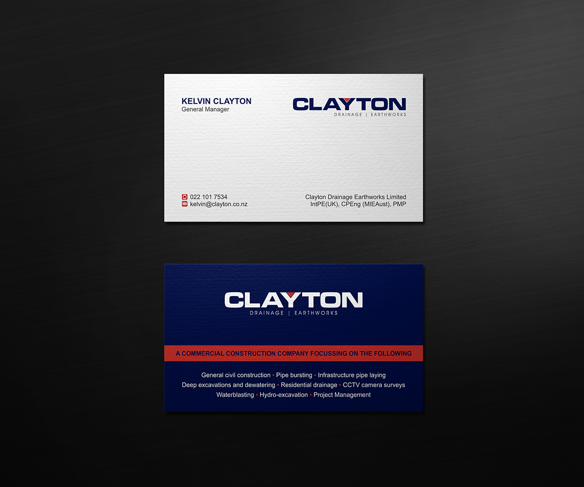 Design de Carte de Visite par logodentity pour Clayton Drainage Earthworks | Design #5543692