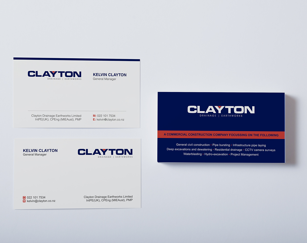 Business Card Design by logodentity for Clayton Drainage Earthworks | Design #5543698