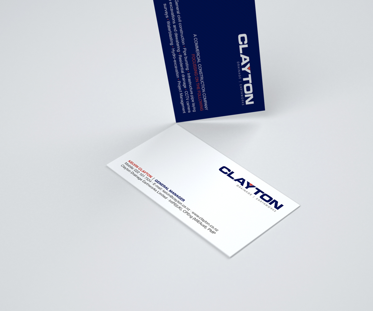 Business Card Design by logodentity for Clayton Drainage Earthworks | Design #5544749