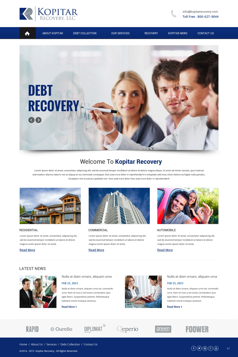 Web Design by pb for kopitar recovery llc | Design #5564567