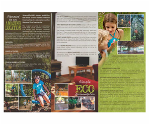 Tourism Brochure Design for a nature based eco retreat in Margaret River Western Australia | Brochure Design by Cut and Glue