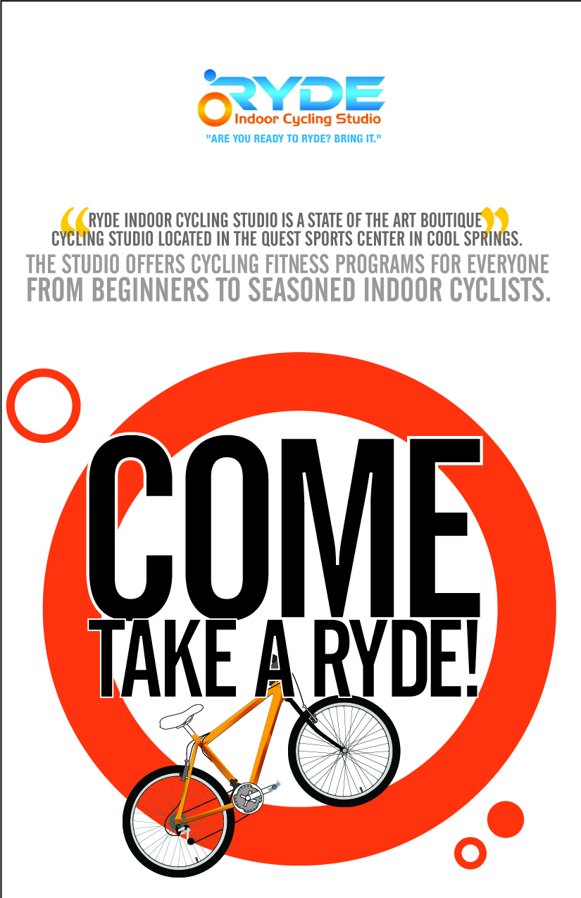 Brochure Design by OTC for Ryde Indoor Cycling Studio | Design #1552894