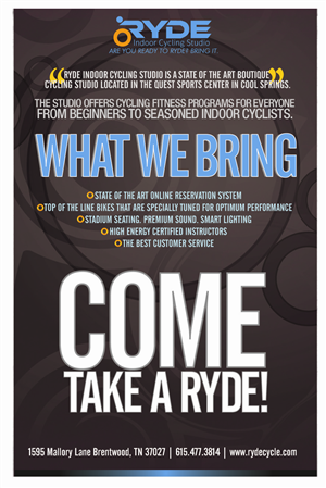 Brochure Design by OTC for Ryde Indoor Cycling Studio | Design: #1552935