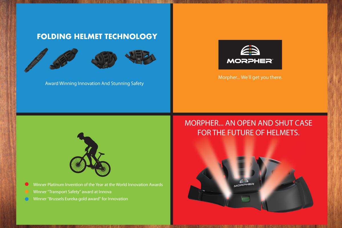 upmarket modern trade flyer design for morpher helmet company ltd gold award flyers