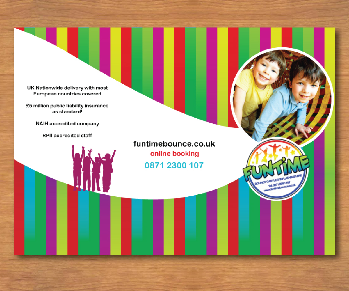 Brochure Design by Ellie Afonso for Funtime Inflatables Limited | Design #5621389