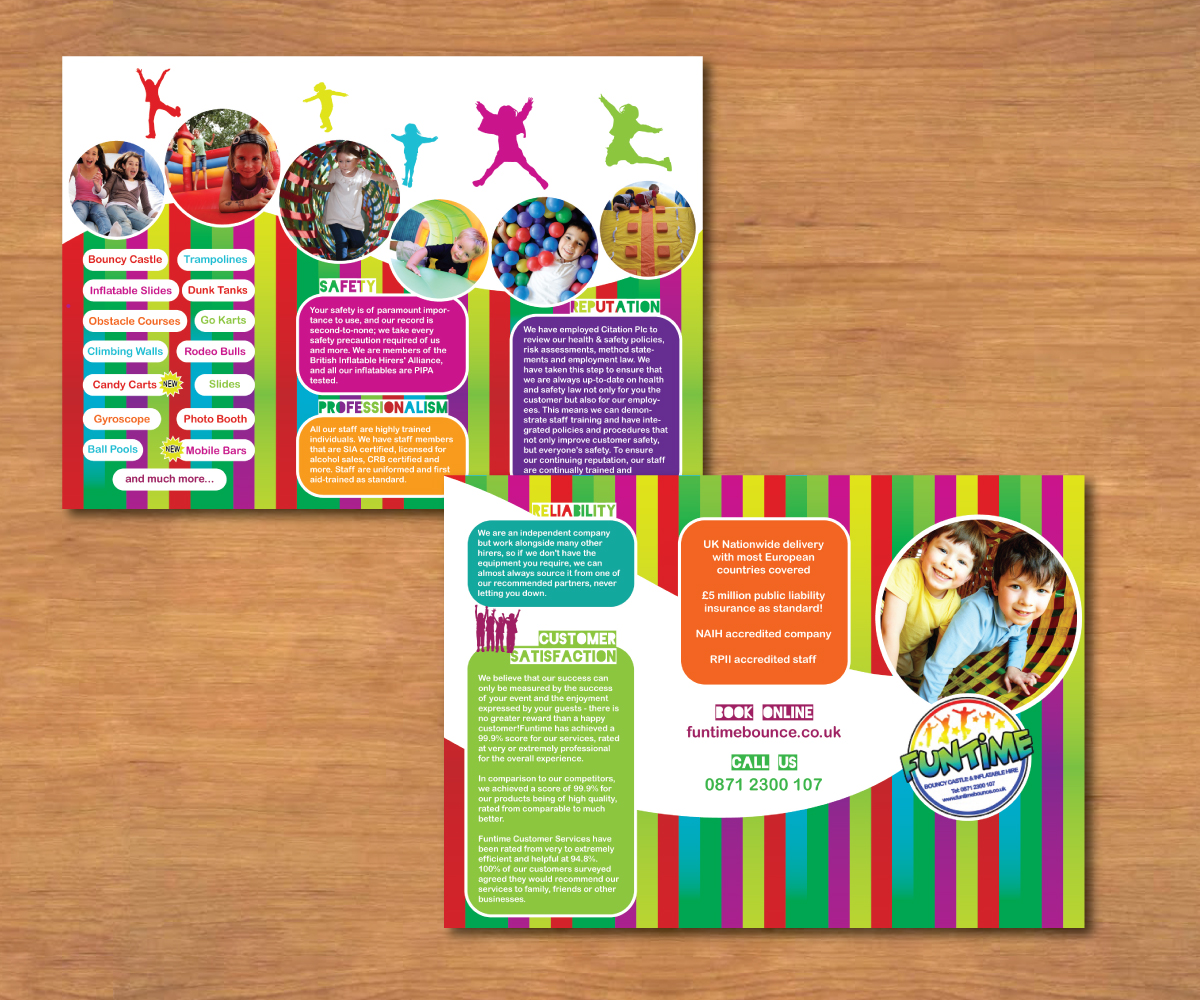 Broschüren-Design von Ellie Afonso für Funtime Inflatables Limited | Design #5666800