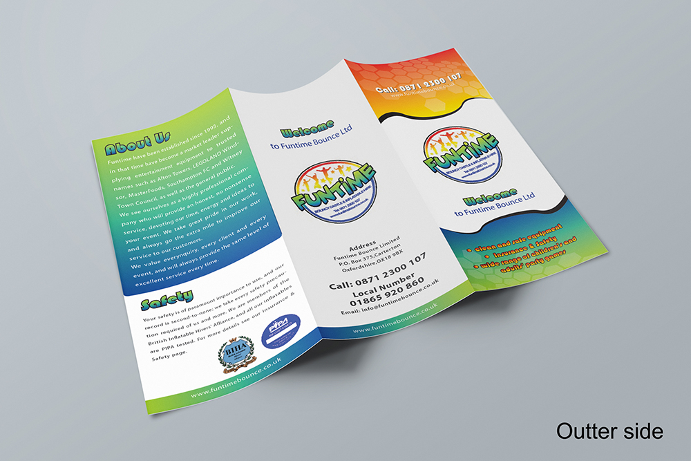 Brochure Design by Dreamdesign007 for Funtime Inflatables Limited | Design #5629738