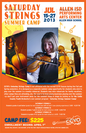 Design de Poster par CENTERSPREAD pour Collin County Youth Orchestra | Design #1536959