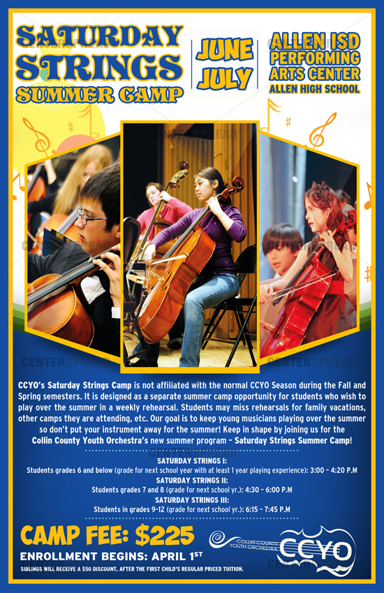 Poster Design by CENTERSPREAD for Collin County Youth Orchestra | Design #1539935