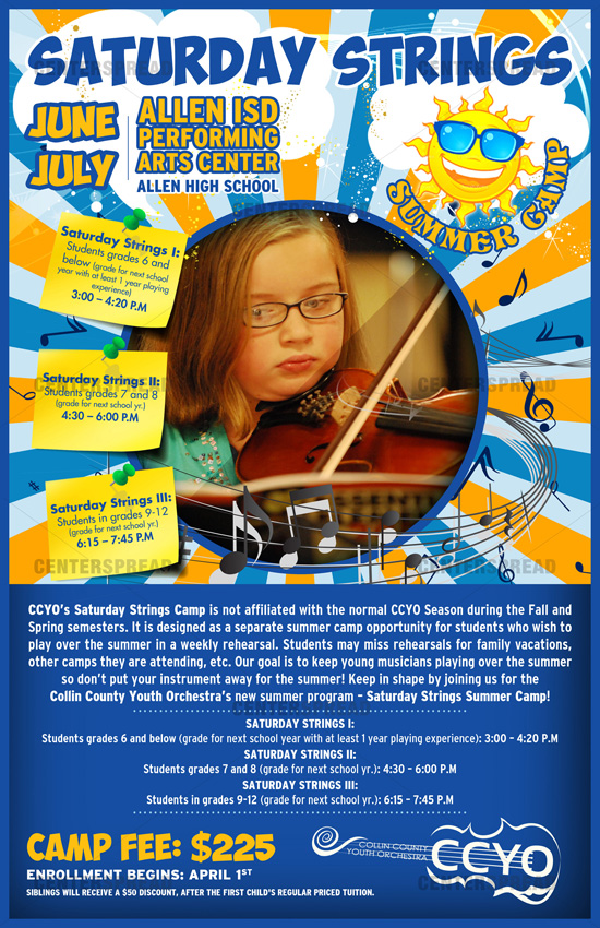 Poster Design by CENTERSPREAD for Collin County Youth Orchestra | Design #1539967