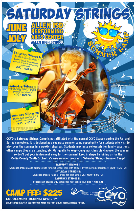 Poster Design by CENTERSPREAD for Collin County Youth Orchestra | Design #1539975