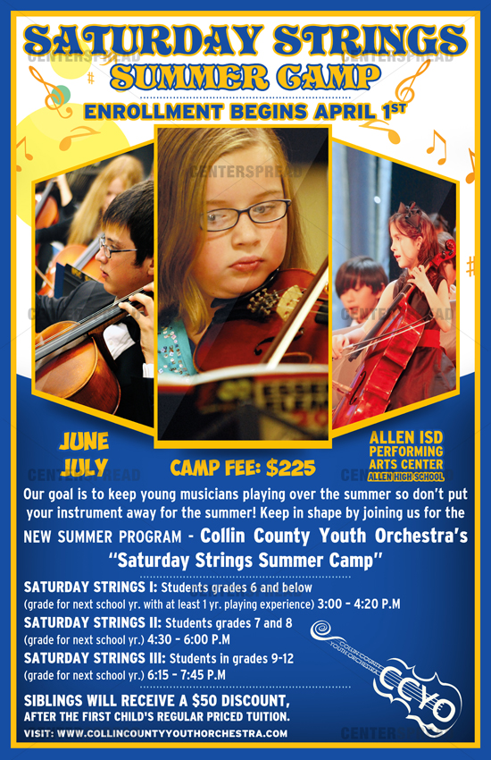 Poster Design by CENTERSPREAD for Collin County Youth Orchestra | Design #1546227