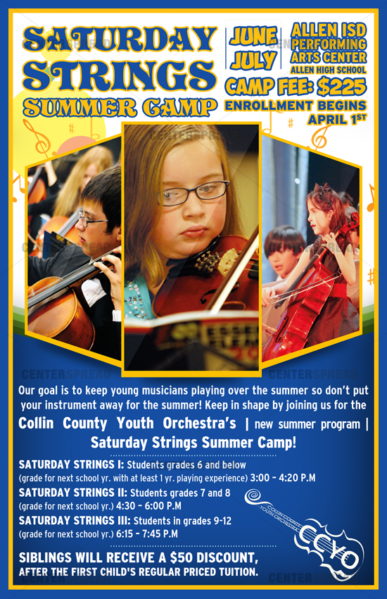 Poster Design by CENTERSPREAD for Collin County Youth Orchestra | Design #1546235